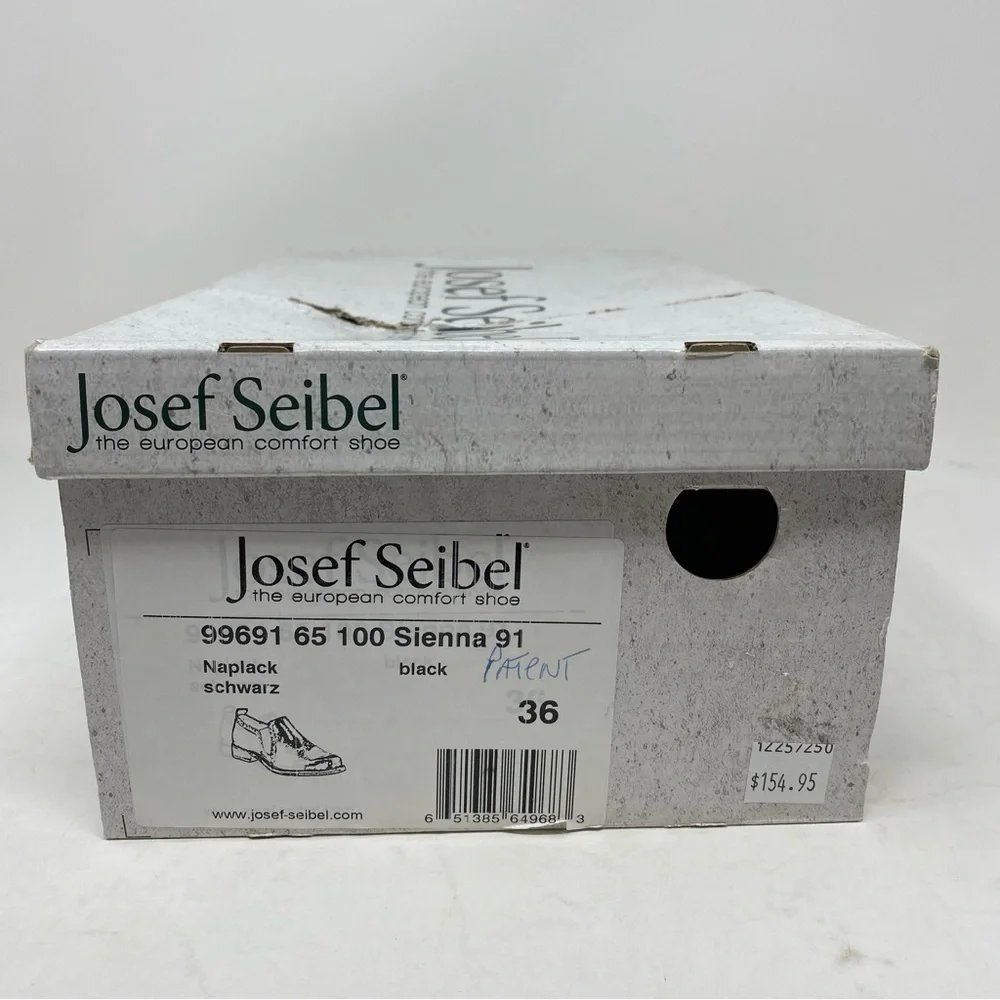 Josef Seibel Sienna 91 Women’s Black Patent Leather Slip-On Comfort Shoe Size 36